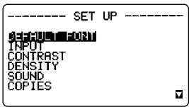 CASIO KL-C500 - A propos du menu SET UP - 1