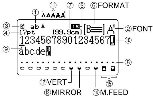 CASIO KL-C500 - Symboles et indicateurs apparaissant sur I'ecran - 1