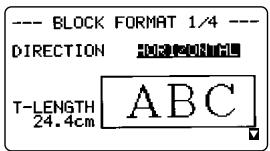 CASIO KL-C500 - Pour afficher le menu BLOCK FORMAT - 3