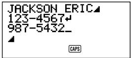CASIO SF-4900ER - Entrée des données dans le répertoire téléphonique - 3