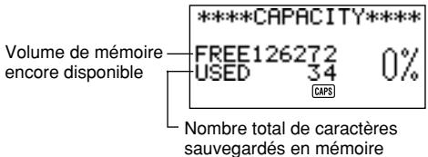 CASIO SF-4900ER - Vérification de l'état de la mémoire - 1