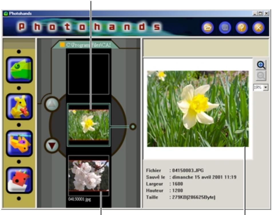 CASIO PHOTOHANDS - ■ Démarrage de Photohands à partir de l’écran de visionnement d’image de Photo Loader - 2