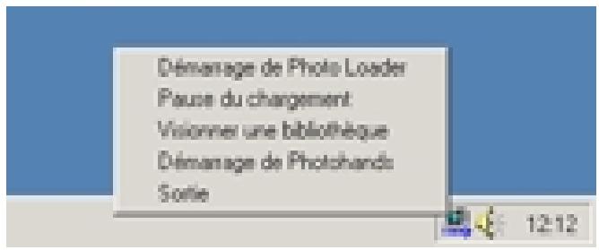 CASIO PHOTOHANDS - ■ Démarrage de Photohands à partir du plateau des tâches - 1