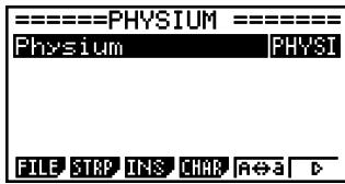 CASIO PHYSIUM - ■ Appel d'une fonction Physium depuis un bandeau Physium - 1