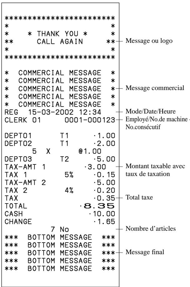 CASIO TE-2000 - Comment lire les sorties d'imprimante - 1