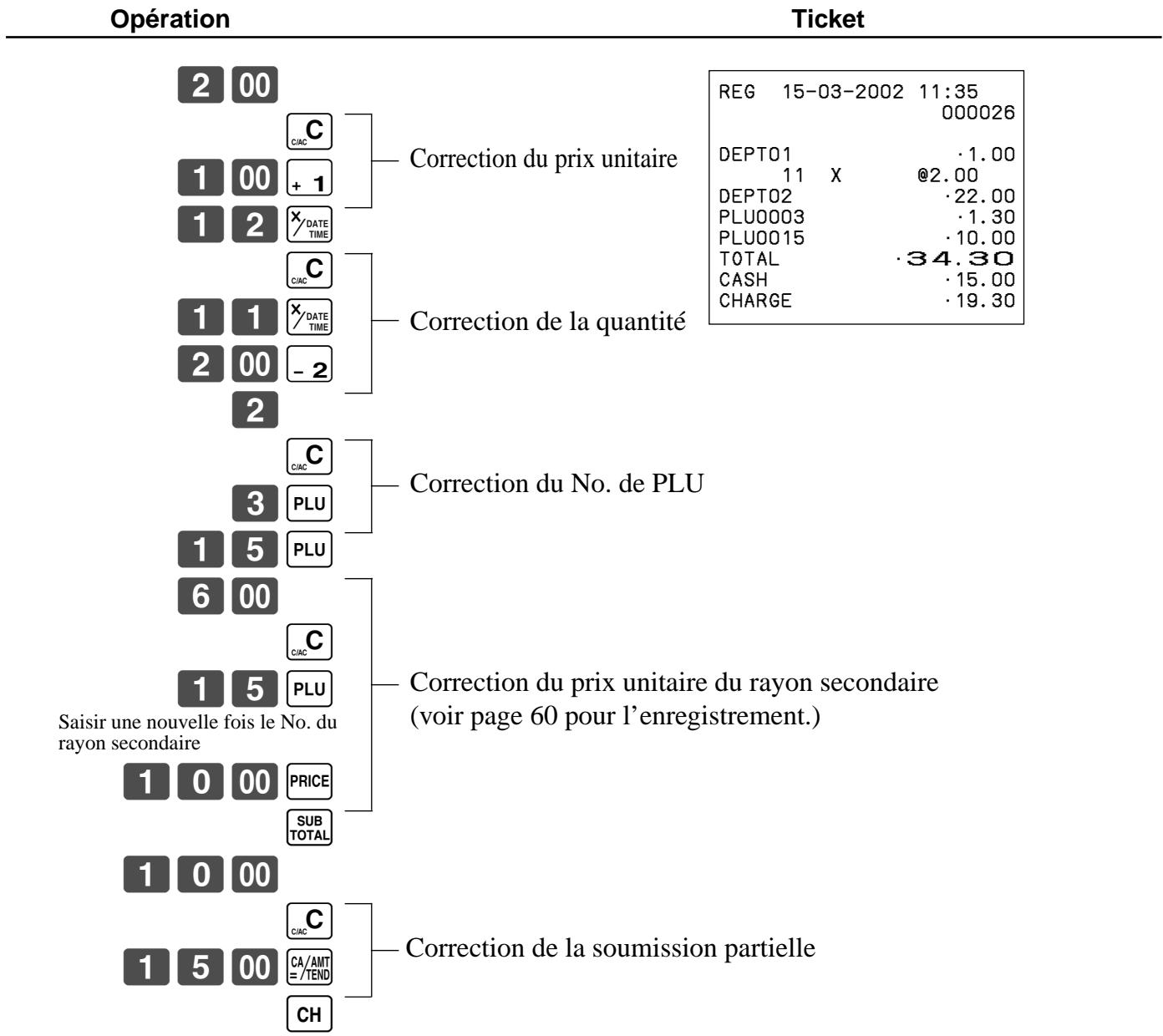CASIO TE-2000 - Correction d'un enregistrement - 2