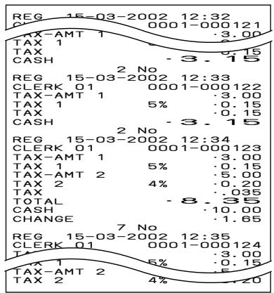CASIO TE-2000 - Comment lire les sorties d'imprimante - 3