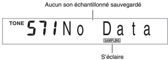 CASIO WK-210 - Appuyez sur ⑤ puis utilisez ⑥ (pavé numérique) pour préciser le nombre de sonorité 571 à 575 où vous poulez sauvegarder le son échantillonné. - 1