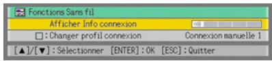 CASIO YW-2L - Lorsque Wireless est indiquedans la zone de projection, appuyez sur la touche [FUNC] sur la telecommande du projecteur de données. - 1
