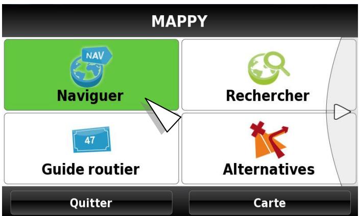 MAPPY ITI 406ND - Les sections importantes du menu principal - 1
