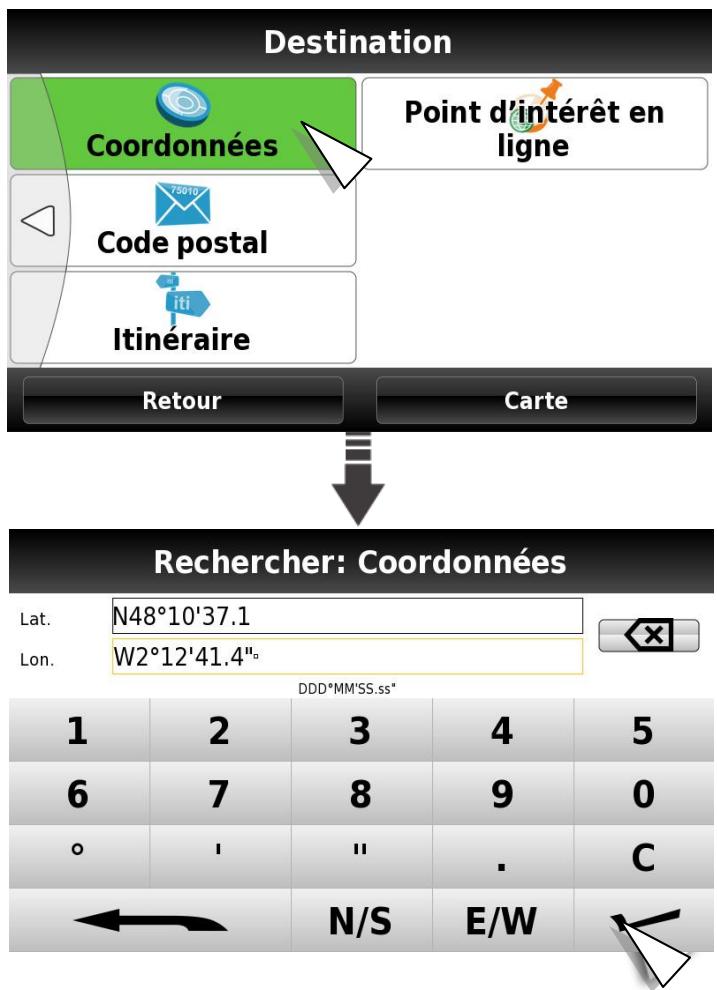 MAPPY ITI 406ND - Recherche par coordonnées - 1