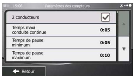 MAPPY ULTI X550 TRUCK - Paramétrage des alertes au temps de conduite - 2