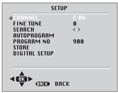 BEKO ACTIVE PRO 32-012B - Tuning the analogue television channels by entering the channel numbers - 1