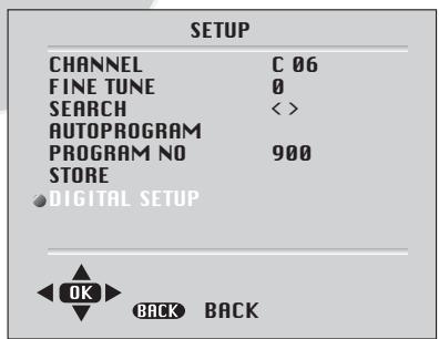 BEKO ACTIVE PRO 32-012B - Moving to digital setup menu - 1