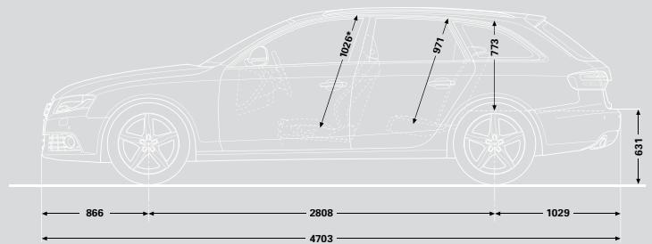 AUDI A4 AVANT - Dimensions en millimètre. - 1