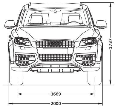 AUDI Q7 V12 TDI QUATTRO - Dimensions en millimètres. - 1