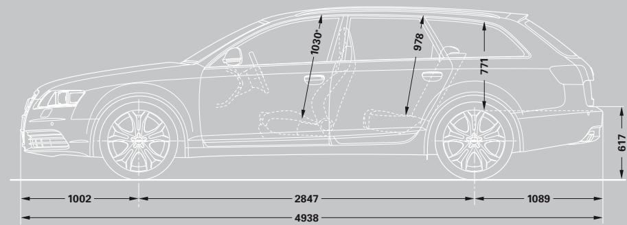 AUDI S6 AVANT - Dimensions en millimètres. - 1
