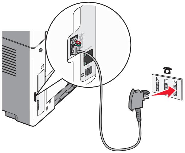 LEXMARK X203N - Raccordement à une prise téléphonique murale en Allemagne - 2