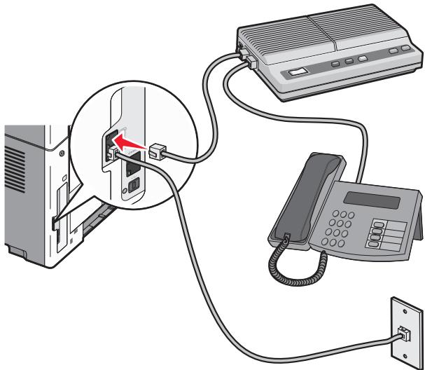 LEXMARK X203N - Connexion d'une imprimante et d'un téléphone ou d'un répondeur à la même ligne téléphonique - 4