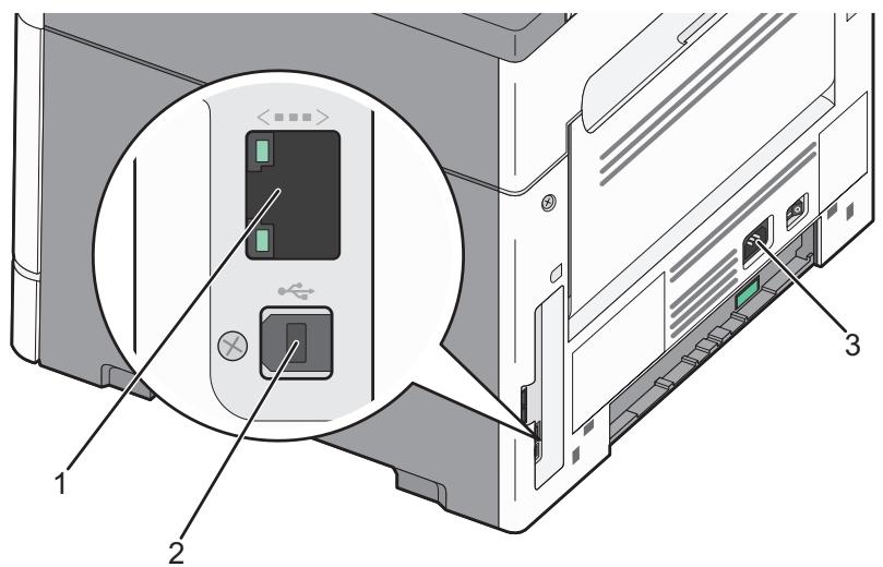 LEXMARK X203N - Connexion des câbles - 1