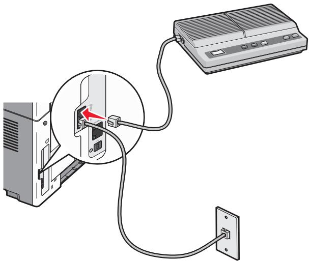 LEXMARK X203N - Connexion d'une imprimante et d'un téléphone ou d'un répondeur à la même ligne téléphonique - 3