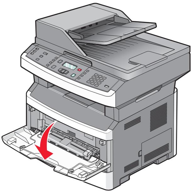 LEXMARK X364DN - Utilisation du chargeur manuel - 1