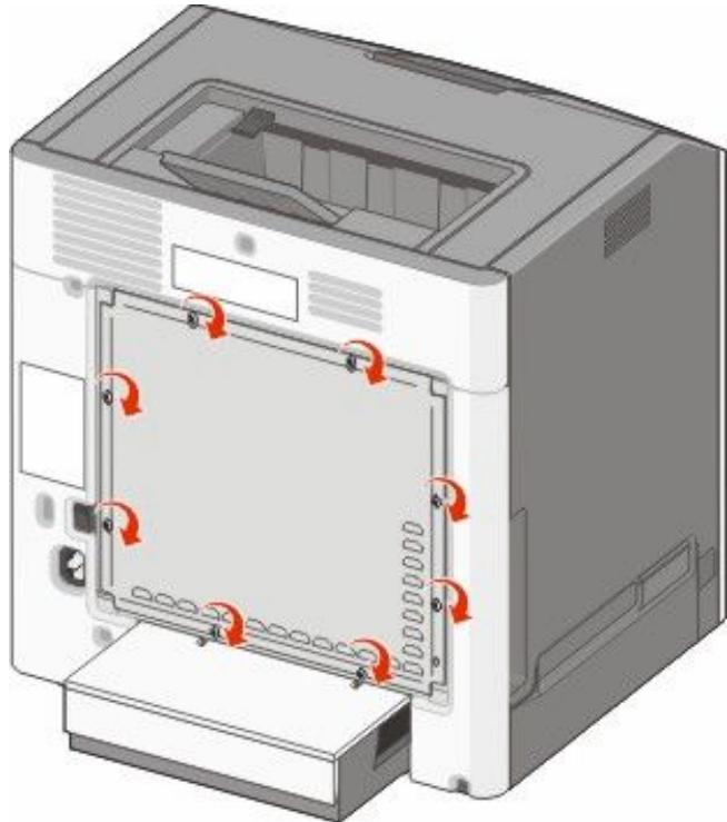 LEXMARK C734DN - Réinstallation du capot d'accès à la carte logique - 2