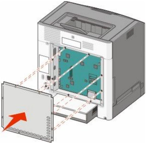 LEXMARK C734DN - Réinstallation du capot d'accès à la carte logique - 1