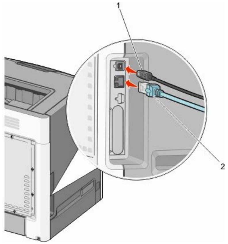 LEXMARK C734DN - Connexion des cables - 2