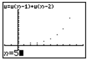 TEXAS INSTRUMENTS TI-84 PLUS - Placer le curseur TRACE sur une valeur quelconque de n valide - 1