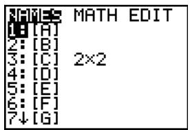 TEXAS INSTRUMENTS TI-84 PLUS - Premiers contacts : Utilisation du menu de raccourcis MTRX - 7
