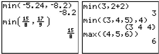 TEXAS INSTRUMENTS TI-84 PLUS - min(, max( - 1