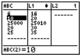 TEXAS INSTRUMENTS TI-84 PLUS - Utilisation de l'éditeur de listes statistiques lorsque des listes générées par des formules sont affichées - 2
