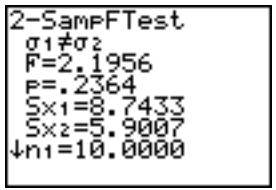 TEXAS INSTRUMENTS TI-84 PLUS - 2-SampFTest - 6