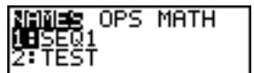 TEXAS INSTRUMENTS TI-84 PLUS - Menu LIST NAMES - 1
