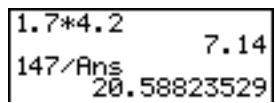 TEXAS INSTRUMENTS TI-84 PLUS - Utilisation de la variable Ans dans une Expression - 2