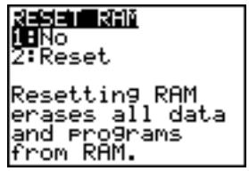 TEXAS INSTRUMENTS TI-84 PLUS - Réinitialisation de la mémoire RAM - 1