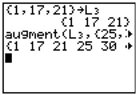 TEXAS INSTRUMENTS TI-84 PLUS - augment( - 1