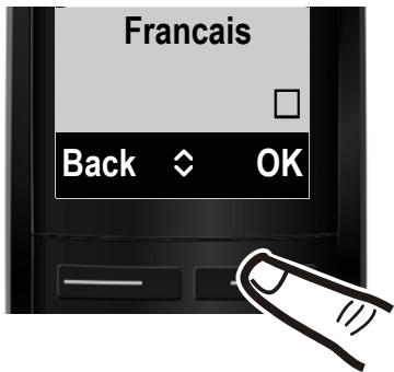 GIGASET A420A TRIO, A510A, A510H - Modification de la langue de l'écran - 4