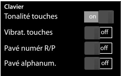 GIGASET SL910,  SL910A,  SL910H - Réglage individuel du clavier/champ de numérotation - 1