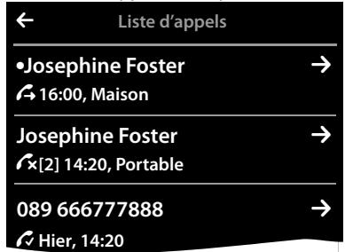 GIGASET SL910A - Numérotation à partir d'une liste d'appels - 1
