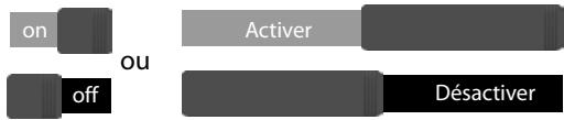 GIGASET SL910A - Barre de sélection: activation/désactivation d'une fonction - 1