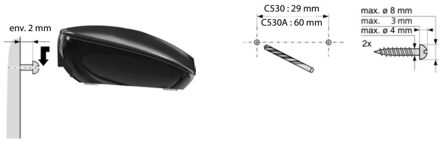 GIGASET C530 - Montage mural de la base (en option) - 1