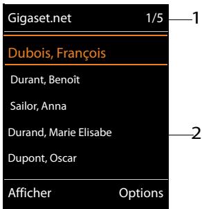 GIGASET C530 IP - Recherche de correspondants dans le répertoire Gigaset.net - 1