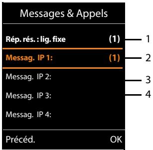 GIGASET C530 IP - Appel de la messagerie externe avec la touche « Messages » - 1
