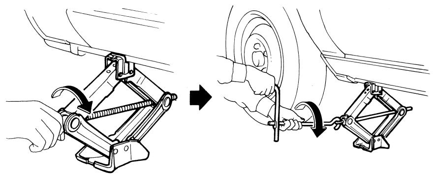 NISSAN 350Z 2005 - Lisez attentivement l'étiquette de précaution qui se trouve sur le cric et suivez les instructions suivantes : - 1