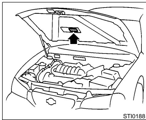 NISSAN MAXIMA 2002 - ÉTIQUETTE D'HOMOLOGATION - 1