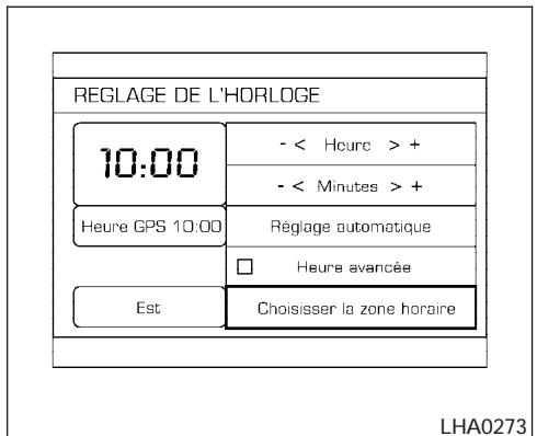 NISSAN MAXIMA 2005 - Réglage de l'heure dans le système de répération par satellites : - 1