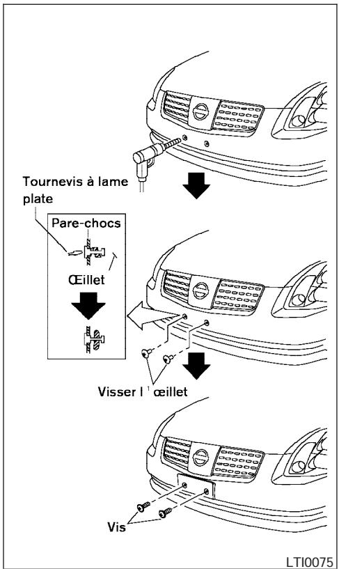 NISSAN MAXIMA 2005 - INSTALLATION DE LA PLAQUE D'IMMATICULATION AVANT - 3