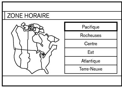 NISSAN MURANO 2004 - Sélection du fuseau horaire - 1